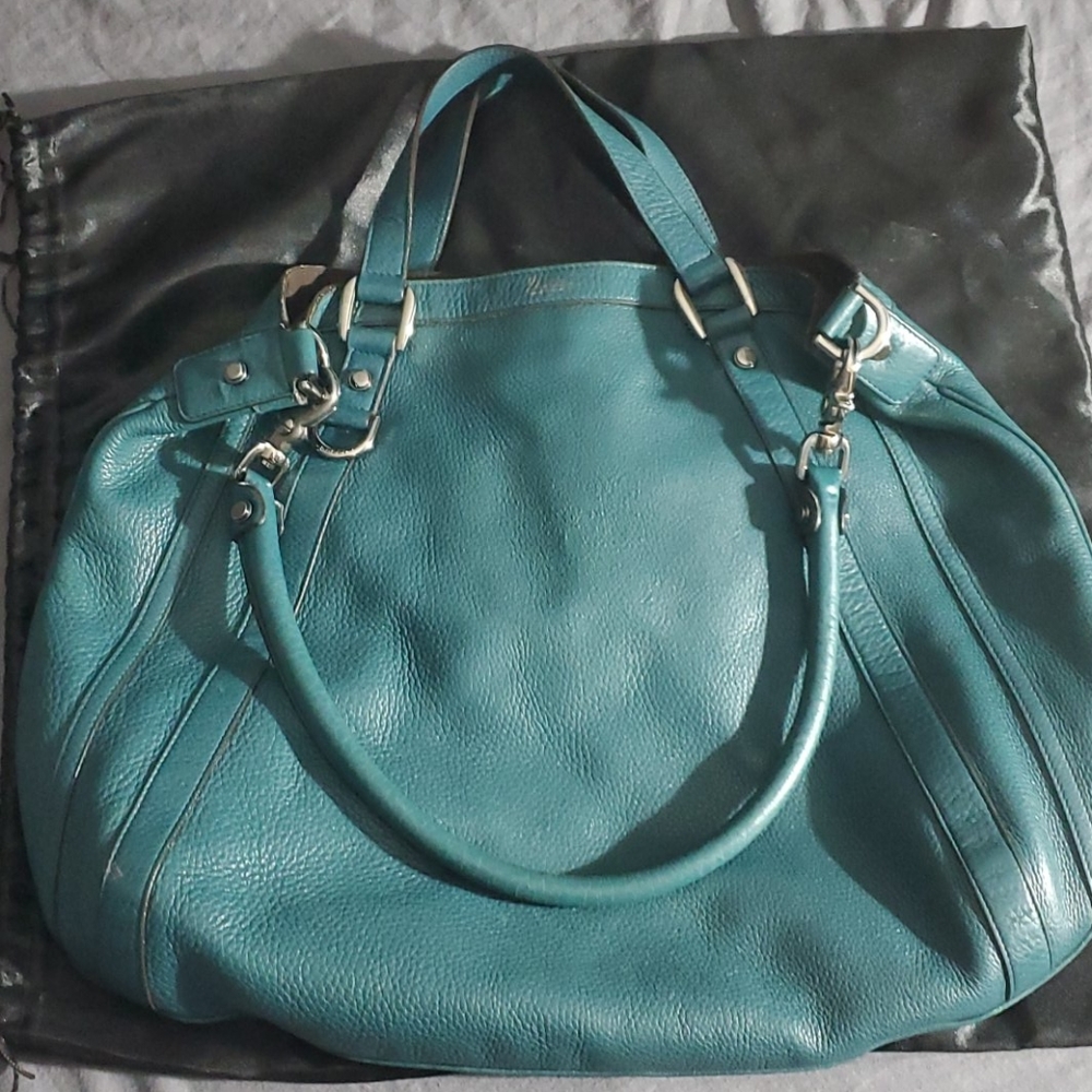 Gucci Teal Abbey convertible hobo